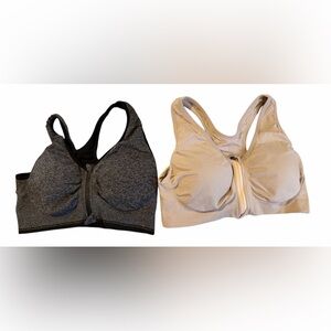 WANAYOU Bundle of two post surgery Sports bras in XL in grey and in beige